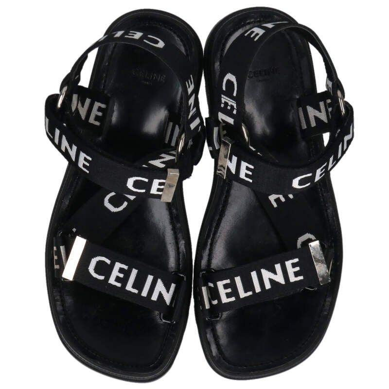 Celine Leo Logo Strap Sandals 40