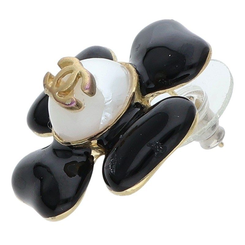 Chanel Flower Motif CC Logo Earrings