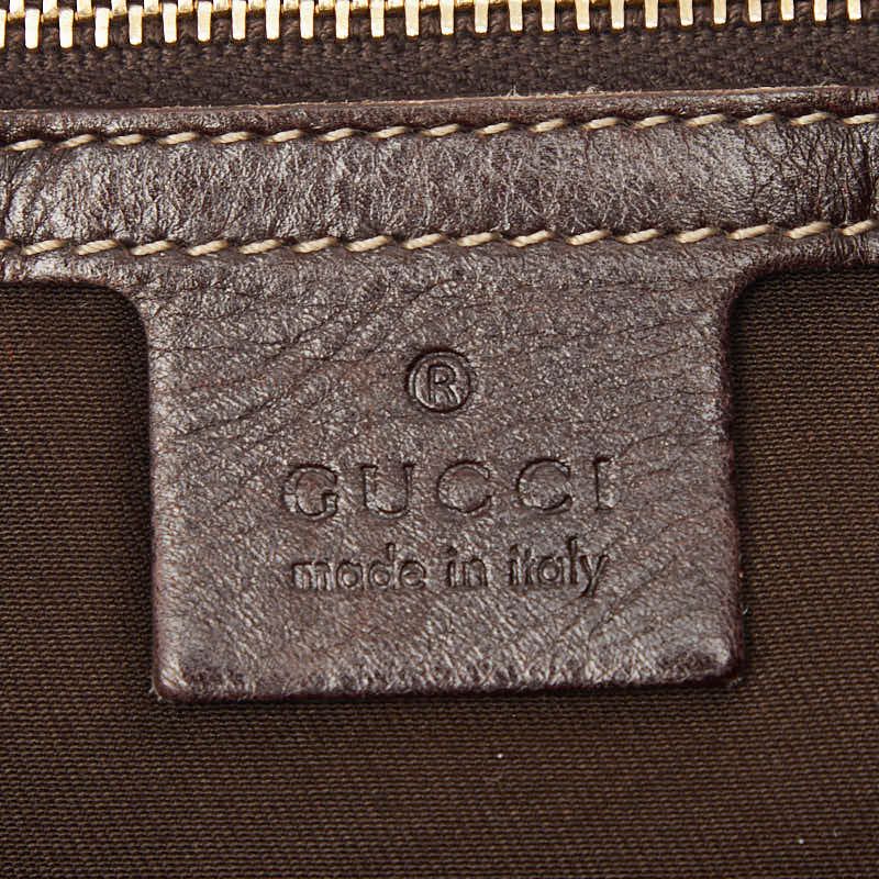 Gucci Double New Britt Sherry Line 2-Way Shoulder Bag Brown Leather