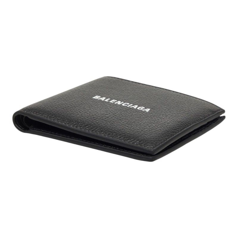Balenciaga Logo Bifold Wallet Black Leather