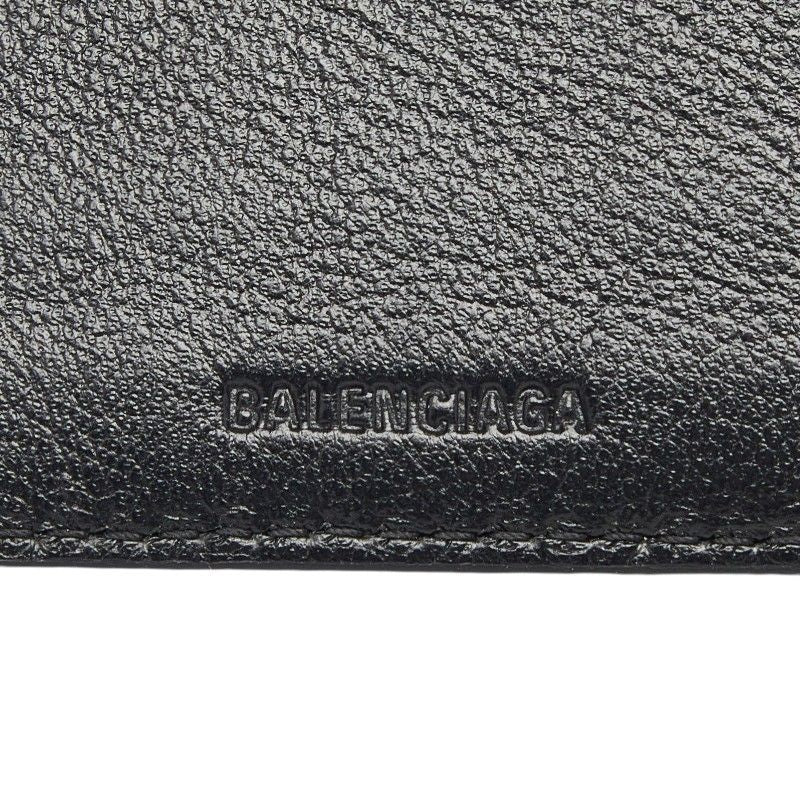 Balenciaga Logo Bifold Wallet Black Leather
