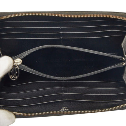 Cartier Happy Birthday Zip Around Wallet Black Patent Leather