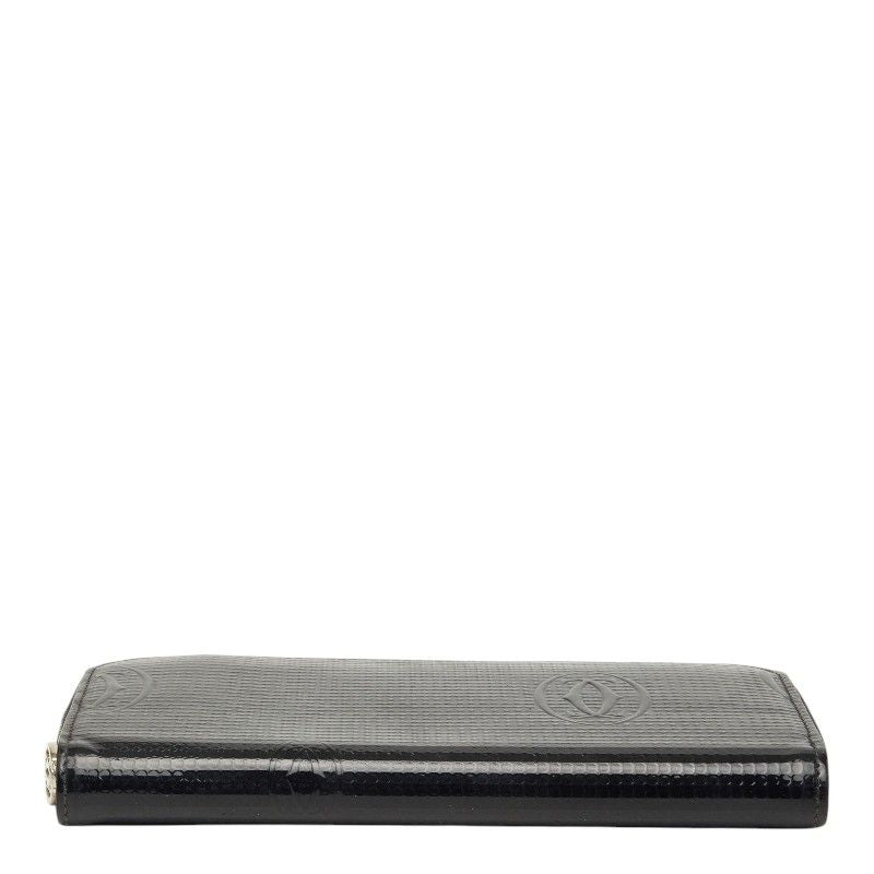 Cartier Happy Birthday Zip Around Wallet Black Patent Leather