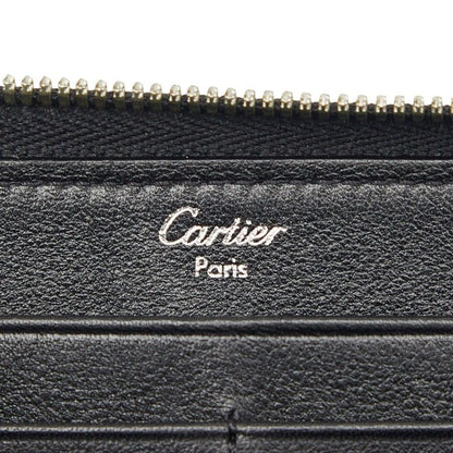 Cartier Happy Birthday Zip Around Wallet Black Patent Leather