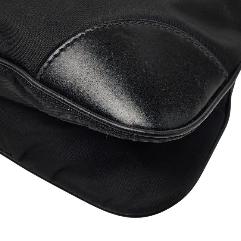 Prada Tessuto Crossbody Shoulder Bag Black Nylon Leather