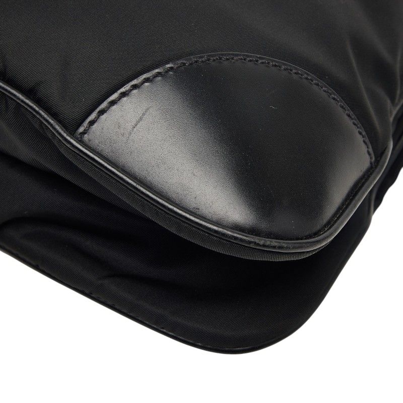 Prada Tessuto Crossbody Shoulder Bag Black Nylon Leather