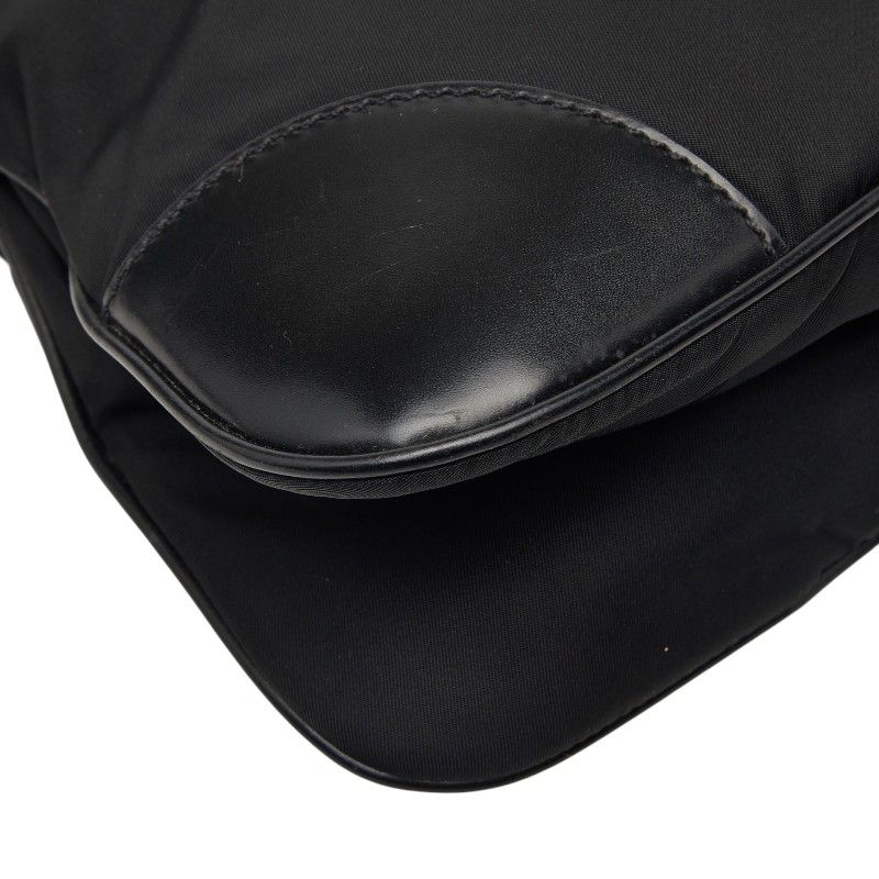Prada Tessuto Crossbody Shoulder Bag Black Nylon Leather