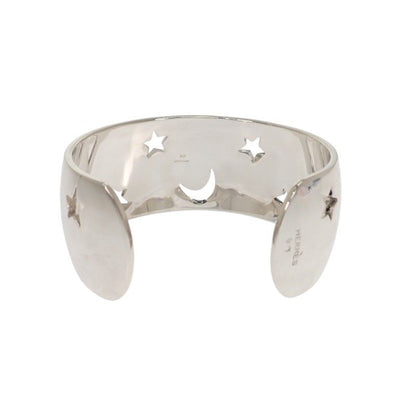 Hermes Moon Star Bangle Bracelet Vintage 925 Sterling Silver