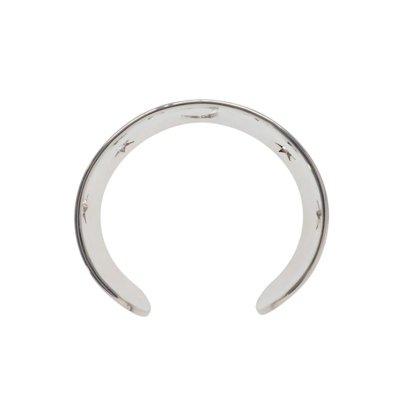 Hermes Moon Star Bangle Bracelet Vintage 925 Sterling Silver
