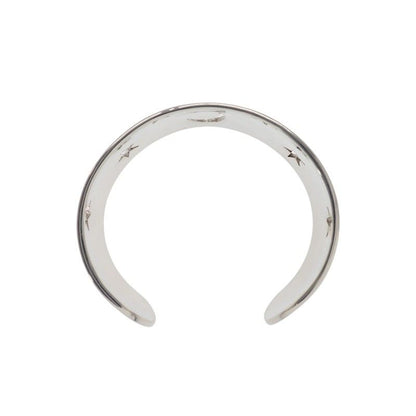 Hermes Moon Star Bangle Bracelet Vintage 925 Sterling Silver