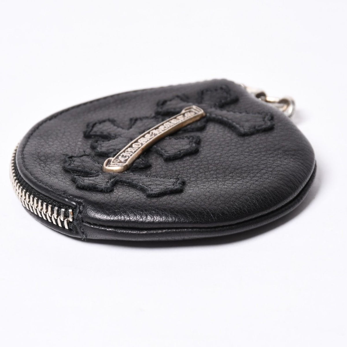 Chrome Hearts Paper with Chain Cross Patch Leather Wallet 925 Sterling Silver — view 6
