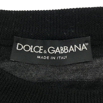 Dolce & Gabbana Embroidery Border Knit Sweater Black Gray 48