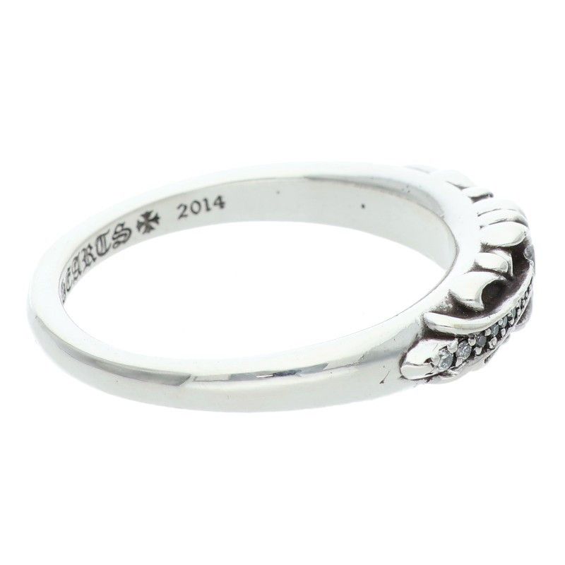 Chrome Hearts Baby Clsc P D Classic Floral Cross Pave Diamond Silver Ring