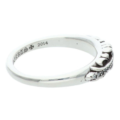 Chrome Hearts Baby Clsc P D Classic Floral Cross Pave Diamond Silver Ring