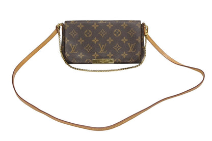 Louis Vuitton Monogram Favorite PM Shoulder Bag Brown Gold