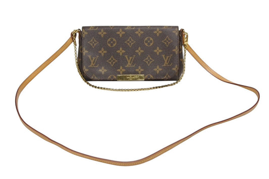 Louis Vuitton Monogram Favorite PM Shoulder Bag Brown Gold