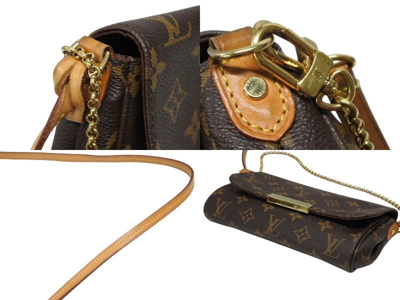 Louis Vuitton Monogram Favorite PM Shoulder Bag Brown Gold — view 5