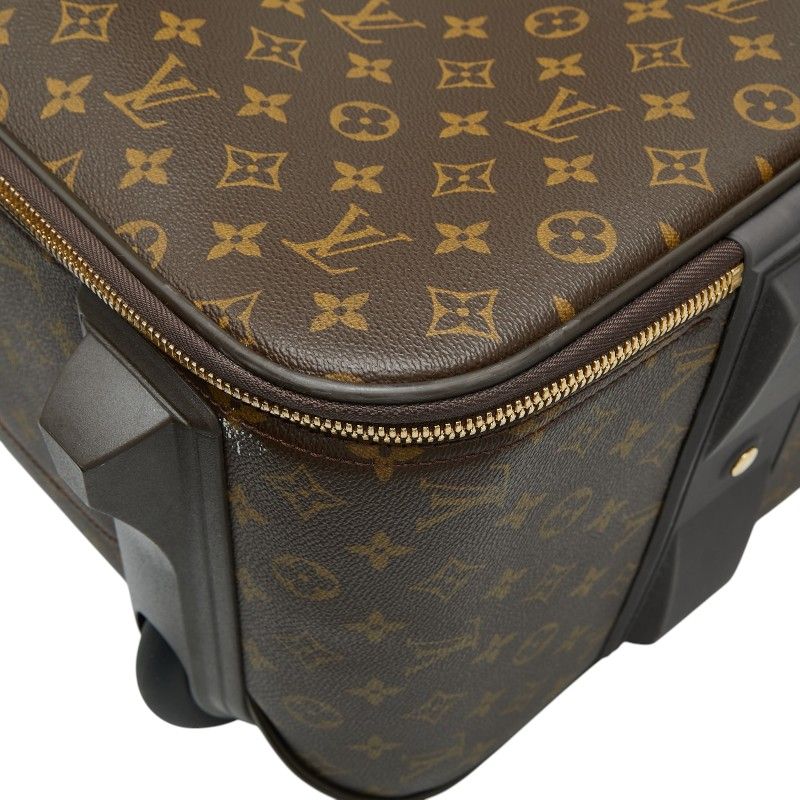 Louis Vuitton Monogram Pegase 65 Travel Bag Suit Case Brown Leather