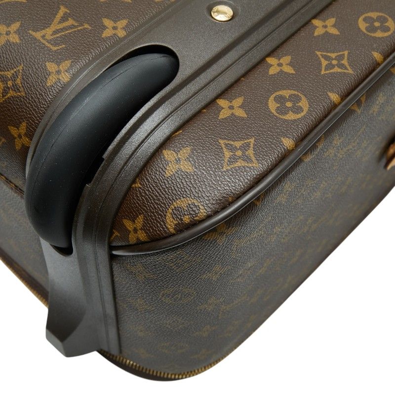 Louis Vuitton Monogram Pegase 65 Travel Bag Suit Case Brown Leather