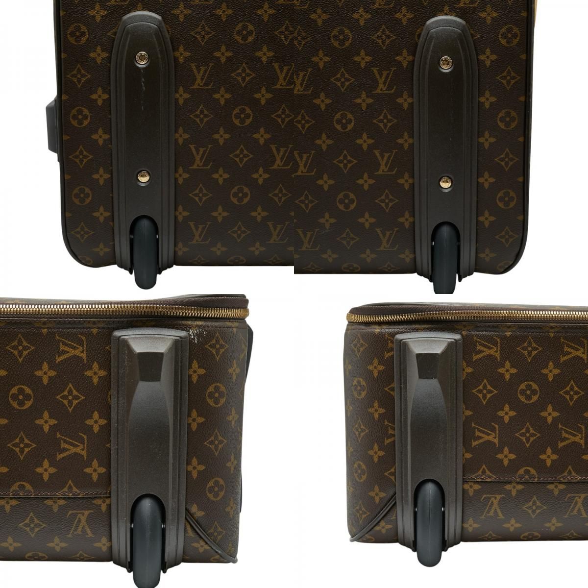 Louis Vuitton Monogram Pegase 65 Travel Bag Suit Case Brown Leather