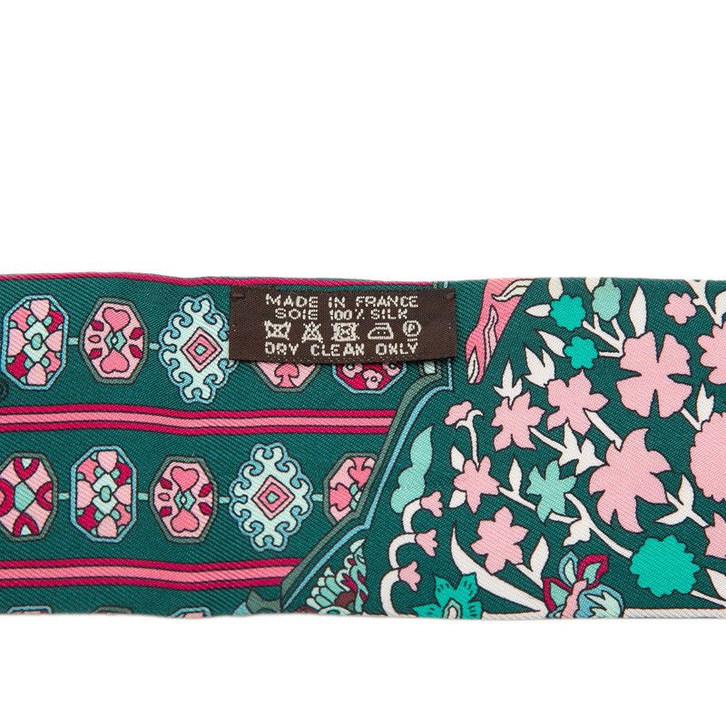 Hermes Twill Tapis Persans Persian Carpet Scarf Green Multicolor Silk
