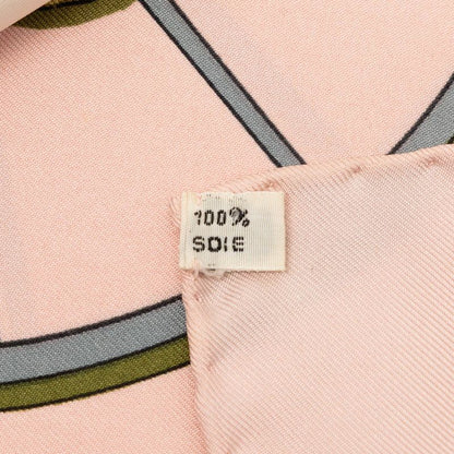 Hermes Carre 90 Spring Carriage Pattern Scarf Pink Multicolor Silk