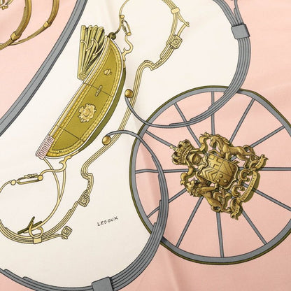 Hermes Carre 90 Spring Carriage Pattern Scarf Pink Multicolor Silk