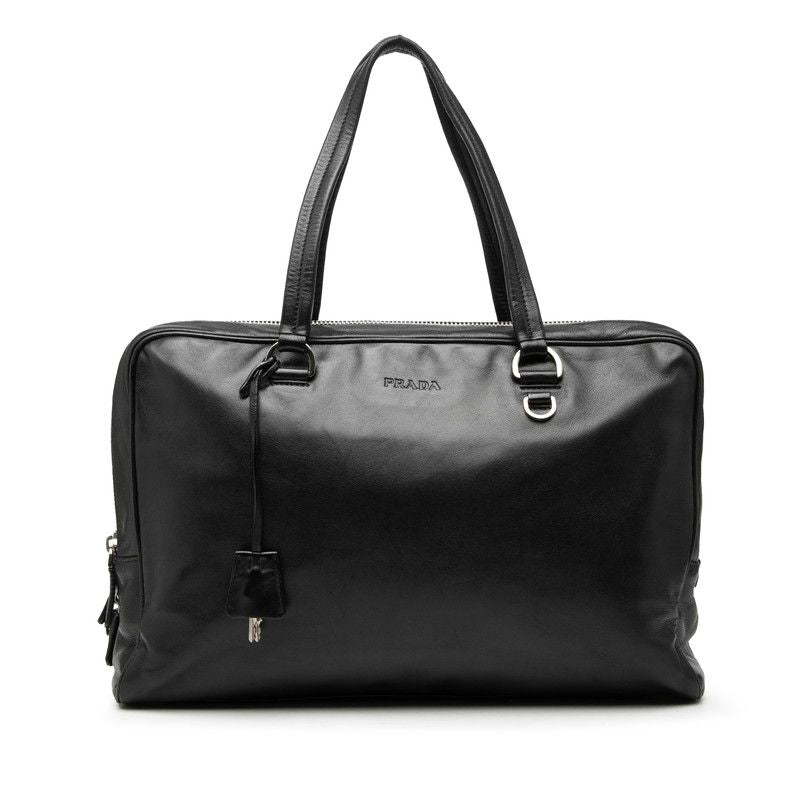Prada Tote Business Black Lambskin
