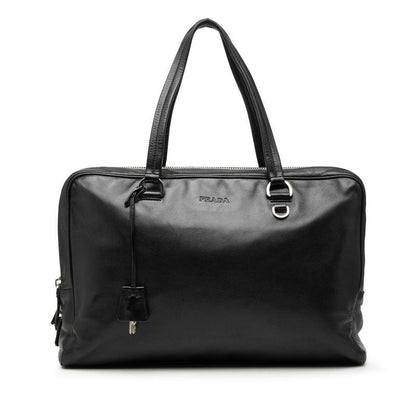 Prada Tote Business Black Lambskin