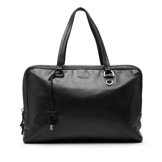 Prada Tote Business Black Lambskin