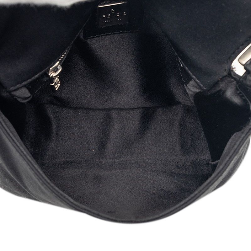 Fendi Mamma Bucket Shoulder Bag Black Cotton Canvas