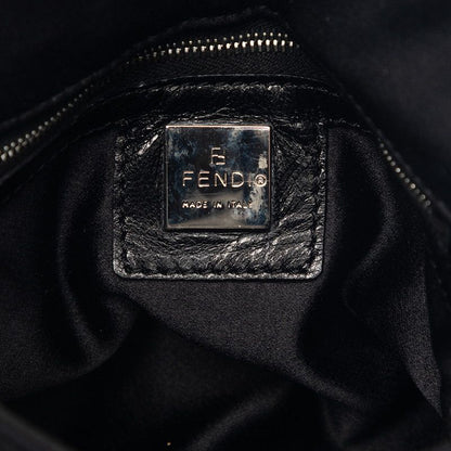 Fendi Mamma Bucket Shoulder Bag Black Cotton Canvas
