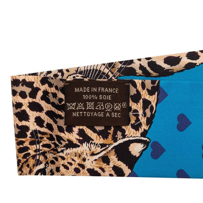 Hermes Twill Jungle Love Scarf Blue Multicolor Silk