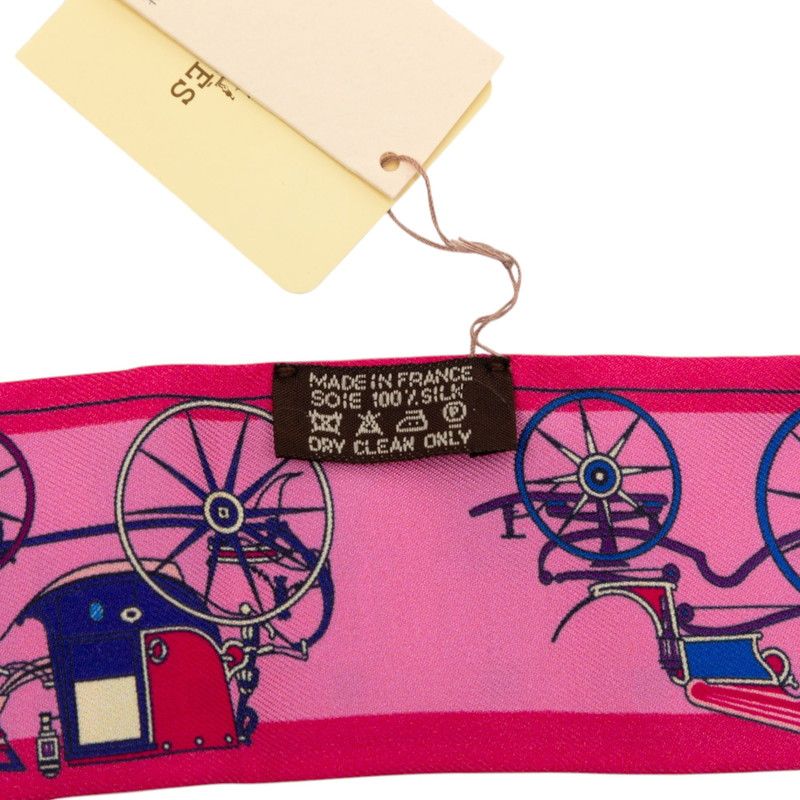 Hermes Twilly les Voitures Nouvelle Evolution of the Carriage Scarf Pink