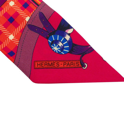 Hermes Twilly les Voitures Nouvelle Evolution of the Carriage Scarf Pink