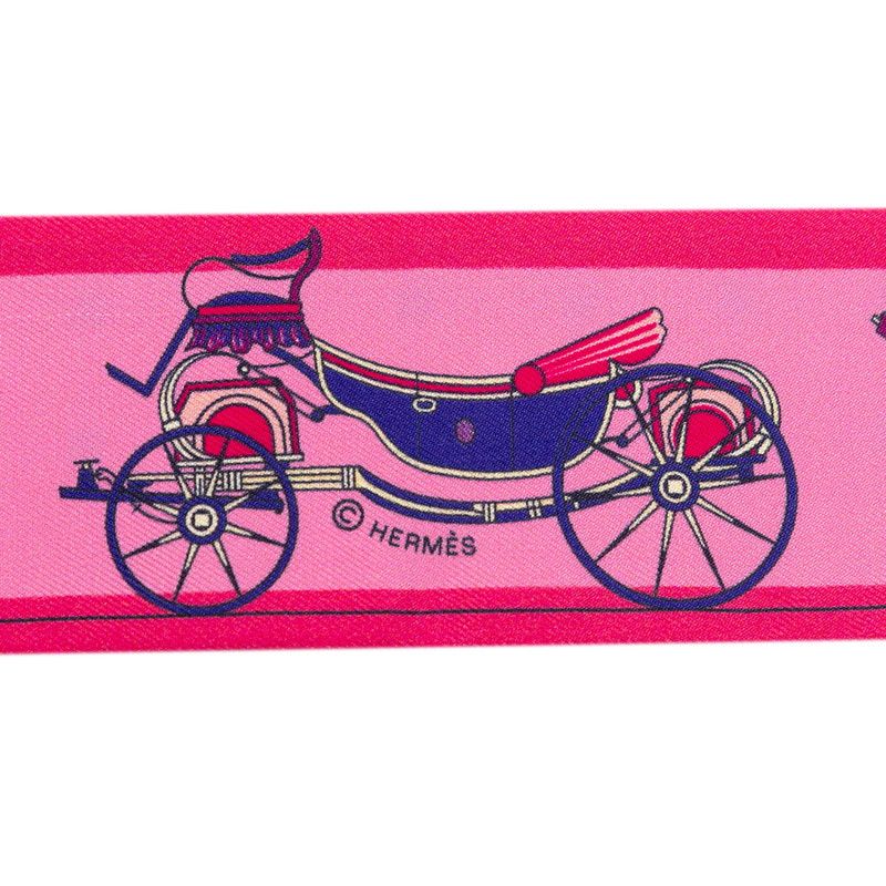 Hermes Twilly les Voitures Nouvelle Evolution of the Carriage Scarf Pink