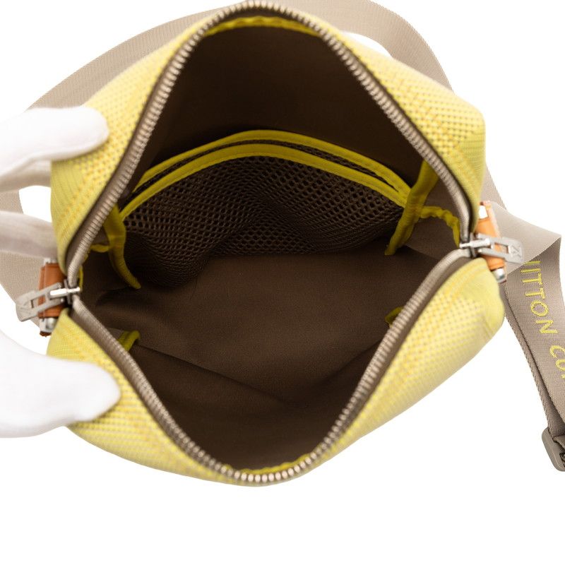 Louis Vuitton Damier Jean Weatherly LV Cup Shoulder Bag Yellow Canvas Leather