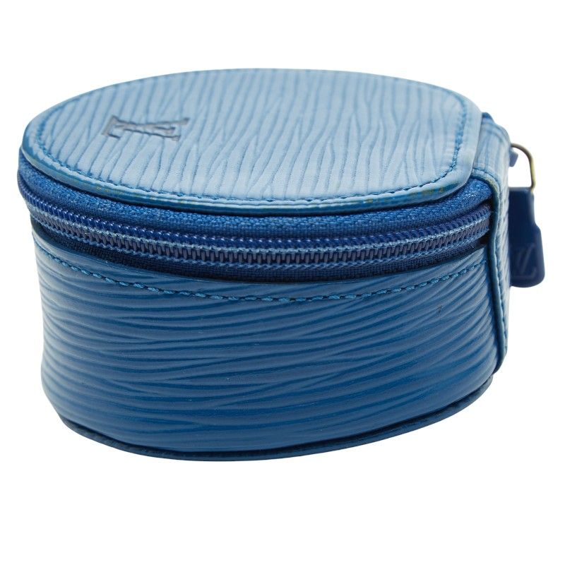 Louis Vuitton Epi Ecrin Bijou Case Toledo Blue Leather Shoulder Bag