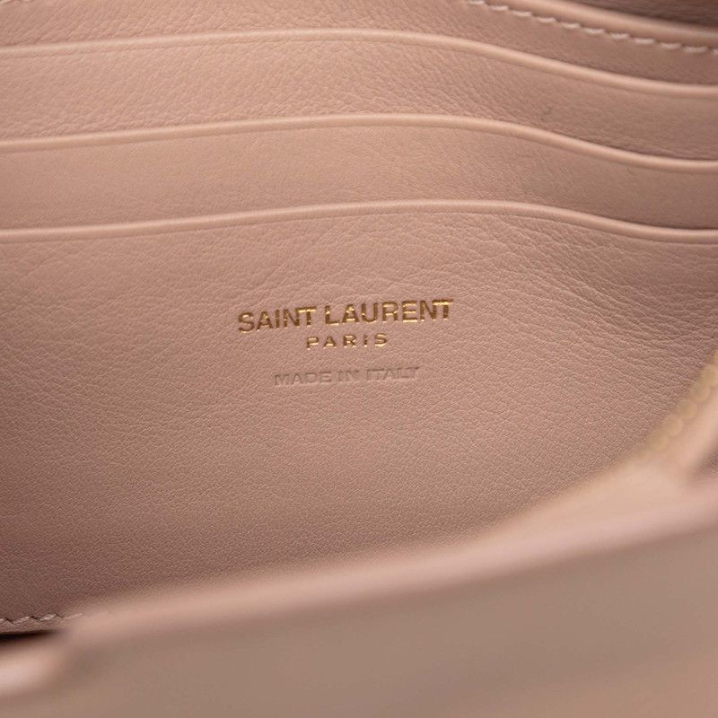 Saint Laurent YSL Logo Toy Cabas Shoulder Bag Pink Leather