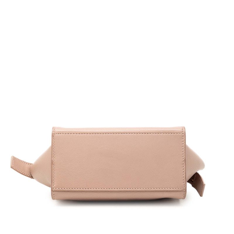 Saint Laurent YSL Logo Toy Cabas Shoulder Bag Pink Leather