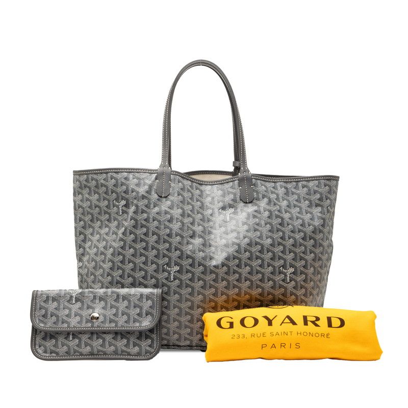 Goyard Saint Louis PM Tote Shoulder Bag Gray Leather