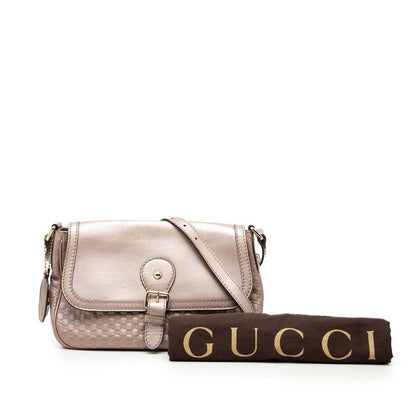 Gucci Micro Guccissima Ski GG Logo Crossbody Shoulder Bag Pink Leather