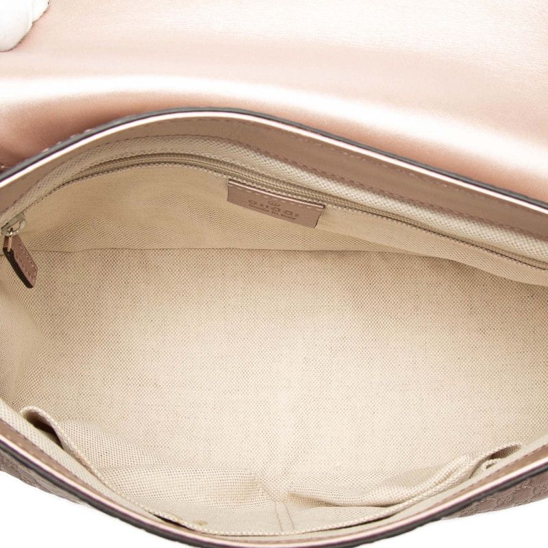 Gucci Micro Guccissima Ski GG Logo Crossbody Shoulder Bag Pink Leather