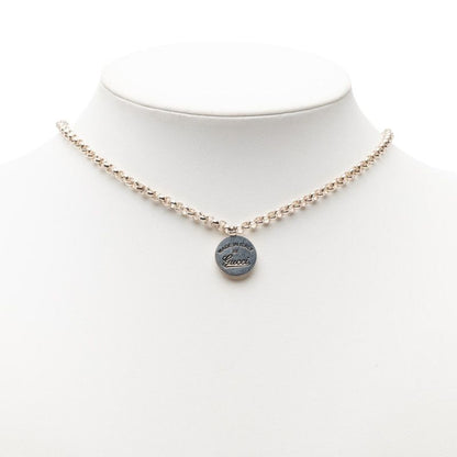Gucci Chain Logo Pendant Necklace Silver