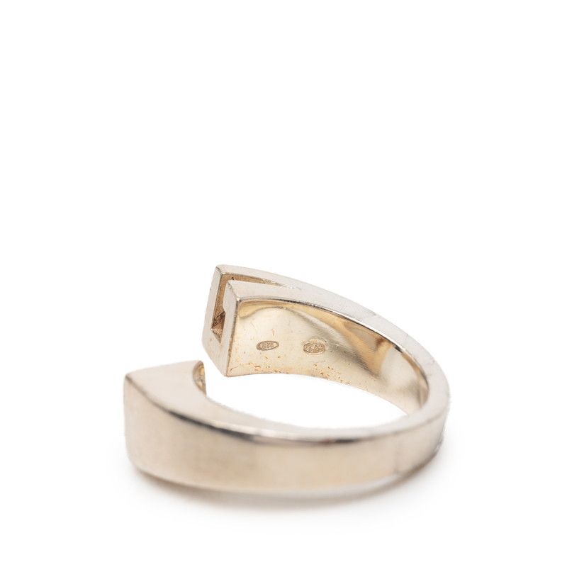 Gucci Spiral Ring Silver Yellow Stone