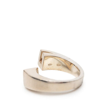 Gucci Spiral Ring Silver Yellow Stone