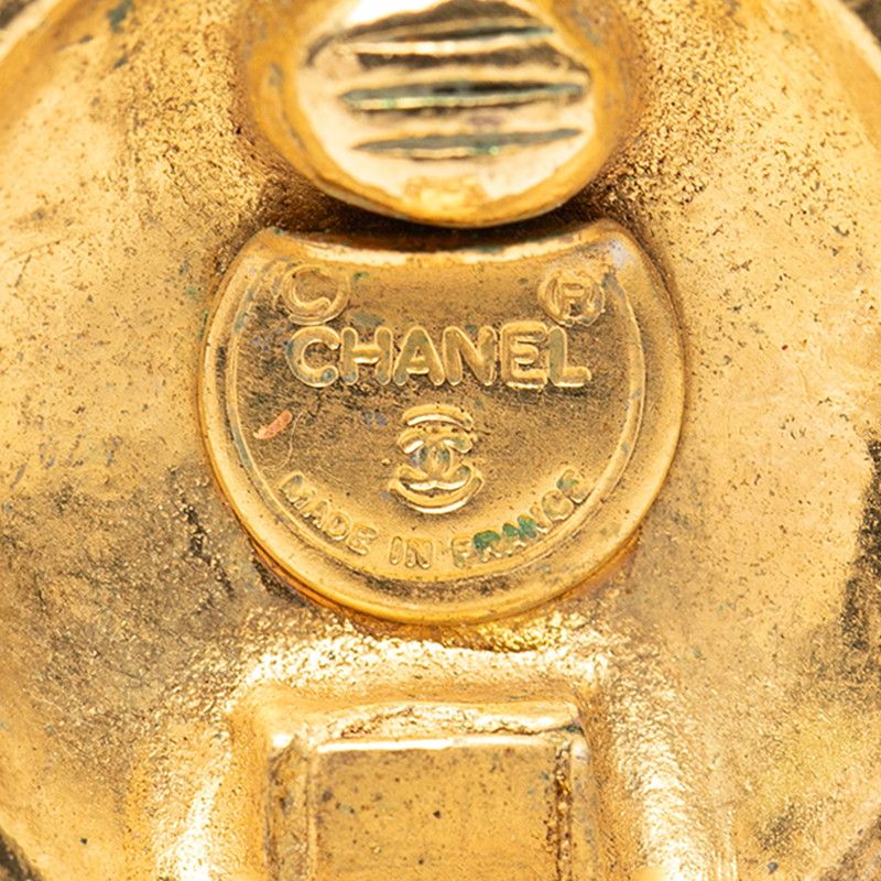 Chanel CC Logo Earrings Gold Plated