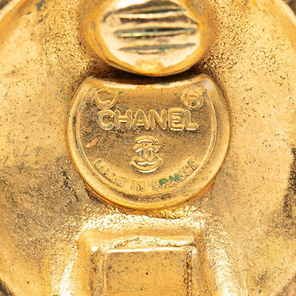 Chanel CC Logo Earrings Gold Plated