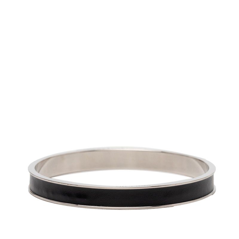 Hermes Kelly Bangle Cadena Lock Silver Leather Metal