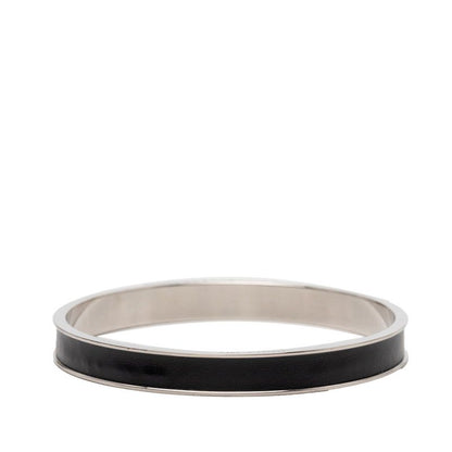 Hermes Kelly Bangle Cadena Lock Silver Leather Metal